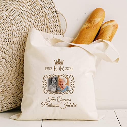 Torba kraljice Elizabete II RIP, Platnena torba Elizabeth Print, jubilarna torba, Royal Memento / suvenir za uspomenu Elizabeth II poklon torba za kupovinu, 1952-2022 Tote torba