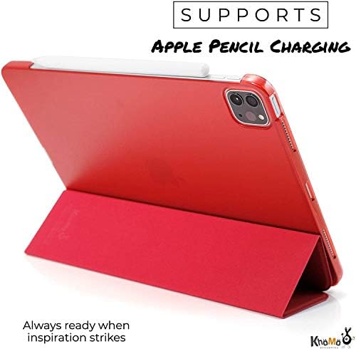 Khomo iPad Pro 11 Case 2. Generation 2020 - Dvostruki hibrid Vidi kroz seriju - Podržava punjenje olovke - crveno