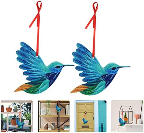 Hemoton 2kom Hummingbird viseći Ornament akrilna figurica ptice Auto viseća dekoracija za kućni vrt kancelarijski