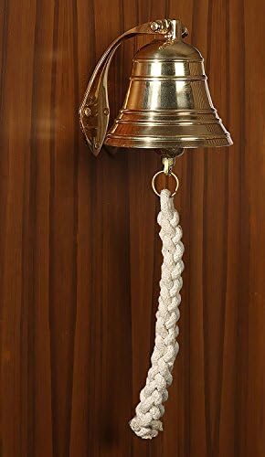 Čvrsti mesingani brodovi zvono / nautičko zvono, polirani lakirani završetak rustikalni vintage