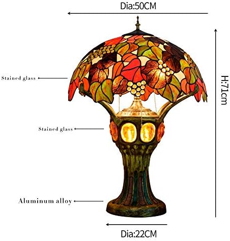 Tiffany Stil vitražnog staklenog stola vitražnog staklenog stakla Svjetiljka Creative grožđe uzorak