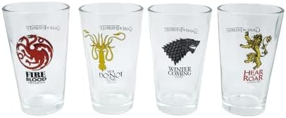Game Of Thrones kolekcionarski set od Pinte stakla - Stark, Targaryen, Lannister, Greyjoy - Premium