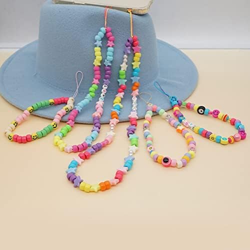 Xmtxzym meka keramička traka za mobilni telefon karikatura akril šarene perle velike rupe lanac