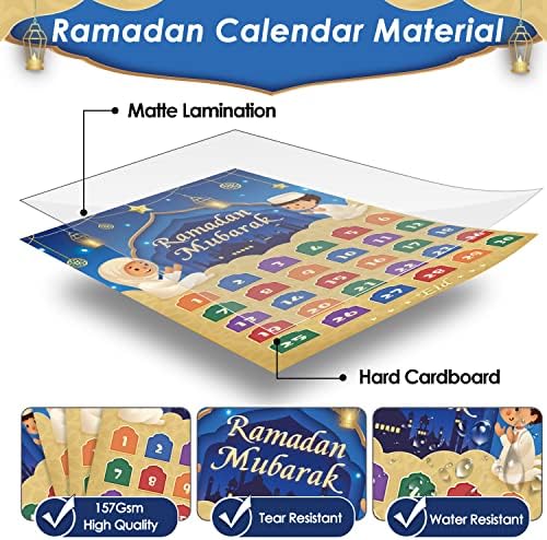 AhfuLife Ramadan Advent Calendar 2023 Eid Mubarak odbrojavanje dekoracije 30 dana i 30 za