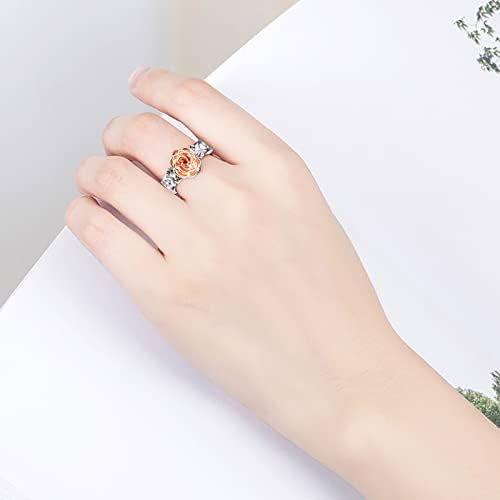 2023 New izdubljeni ružinski prsten antiknog elektropisanog cvijeća ženskog prstena u pet veličina
