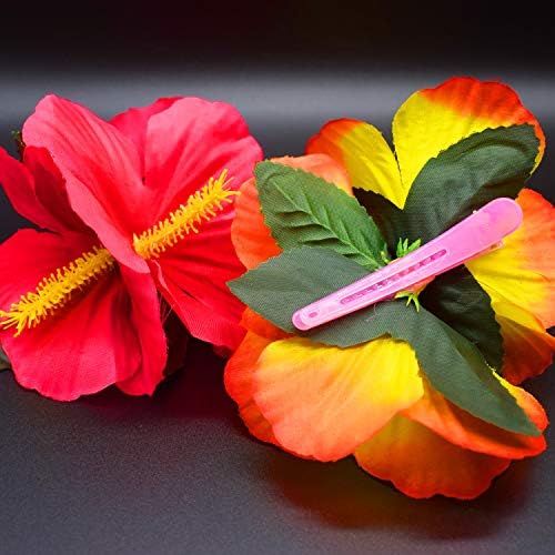 WJBB hibiskus kopče za cvijeće havajske tematske cvjetne ukosnice cvjetne kopče za kosu Dodaci za kosu, 12 komada, različita boja