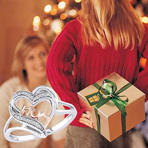 Modni prstenovi za žene u obliku slova u obliku slova u obliku slova u obliku srca zircon prstena majčin dan nakit pokloni za matični anksiozni prsten