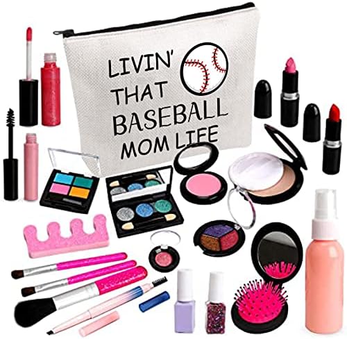 BDPWSS Bejzbol mama torba za šminkanje Softball mama pokloni za žene bejzbol igrač poklon život