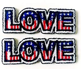 Set 2 kom. Mini Love Cute logotip Aplikacija izvezena šivanja na željeza na zakrpa za ruksake Jeans Jackets
