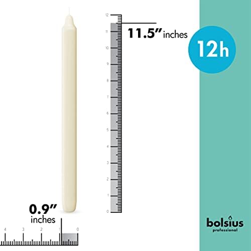 BOLSIUS Ivory svijećnjaci rasuti paket 50 Count - bez mirisa bez kapljica 11,5 inča Set svijeća za domaćinstvo
