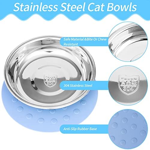 12 kom plitke posude za hranu za mačke posuđe od nerđajućeg čelika i 12 kom silikonska prostirka za hranjenje