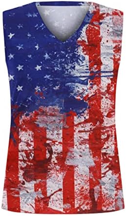 Ženske USA zastava Cisterne na vrhu 4. jula Patriotska majica Američki zastava bez rukava bez
