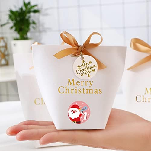 Hemoton 24 Setovi Merry Božić Candy torbe Božić odbrojavanje poklon kutije dekorativna poslastica torbe torbe za Božić Party dekoracija zalihe favorizira poklon miješanih boja poklon bombone kutije