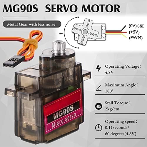 2 kom MG90S 9g Micro Servo Motor Metal Gear Micro Servos zamijeniti Sg90 za pametne RC Robot
