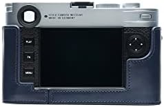Ručno rađena torbica za pola kamere od prave kože od prave kože za Leica M11 Donja otvorena verzija plava boja
