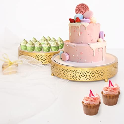 Beingreat Set stalka za torte od 3 komada, okrugli metalni stalci za torte Desert Display Cupcake stalci