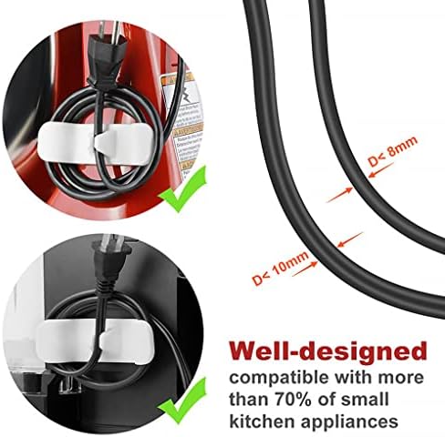 PULABO pakovanje od 2 gajtana Organizator plastična ambalaža samoljepljivi držač žice za pričvršćivanje kuhinjskih aparata omotač za mikser friteza Crna zgodna
