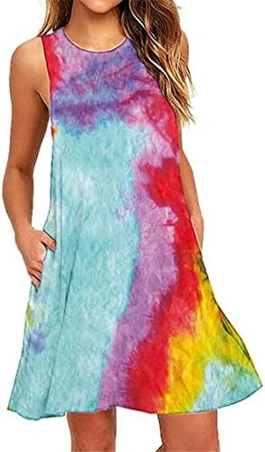 Pejock haljine na plaži za žene 2023 cvjetna štampana majica sarafan bez rukava ljetna labava Ležerna