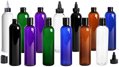 kelkaa 8oz Cosmo okrugle ljubičaste pet plastične bočice sa crnim Twist kapicama za šampon, regenerator, sapun za tijelo, losion, višenamjenske prazne posude za ponovno punjenje, bez BPA