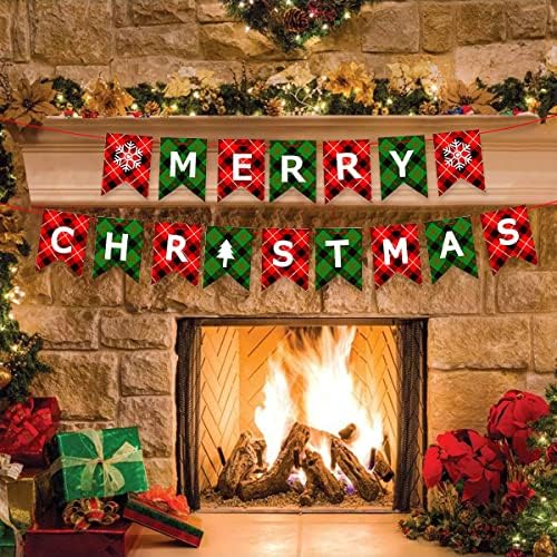 Crveni i zeleni božićni baner, Božićna dekoracija zabava, božićni plačeni zakucavanje vijenca