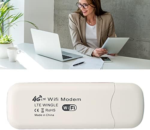 Prijenosni WiFi, 4g LTE USB prijenosni WiFi ruter džepna mobilna mrežna pristupna tačka, do 10 uređaja, Plug and Play, za kućnu putnu kancelariju, Bijela