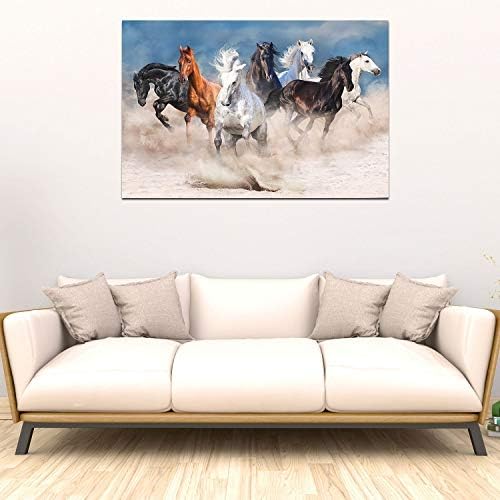 Startonight Canvas Wall Art Decor konji koji rade u pijesku životinjska slika za dnevni boravak