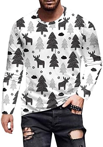 DSODAN božićni vojnik majice za dugih rukava za muške, Xmas Reindeer SnowFlake tiskane vježbe Atletics Party