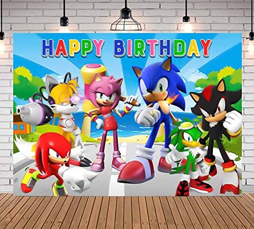 5x3ft Sonic Happy Birthday pozadine Sonic The Hedgehog Phtotgraphy pozadina Spongebob Baby Shower Party phto