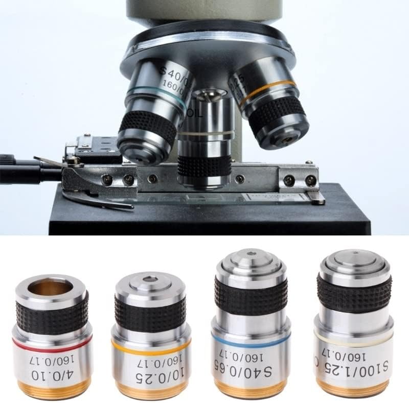 Oprema za mikroskop 4x 10x 40x 100x Ahromatsko sočivo, biološki mikroskop objektivni laboratorijski