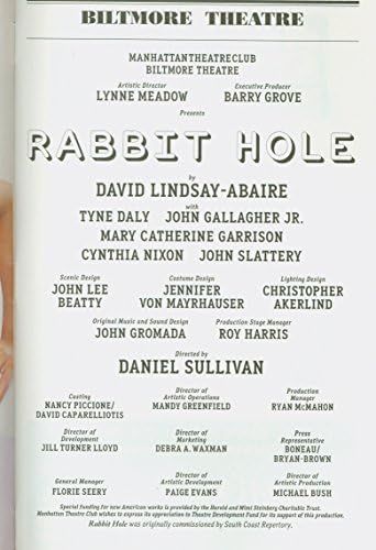 Zečja rupa + raspis na Broadwayu + Cynthia Nixon, Tyne Daly, John Gallagher Jr