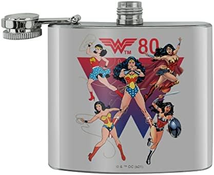 Wonder Woman 80th Through the Ages Nerđajući čelik 5oz Hip Drink boca za bubrege