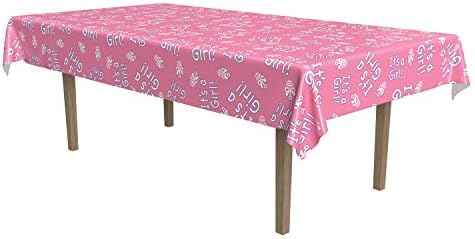 Beistle To je djevojka! Ružičasti stol za bebe, dekoracija za tuširanje, 54-inča za 108 inča