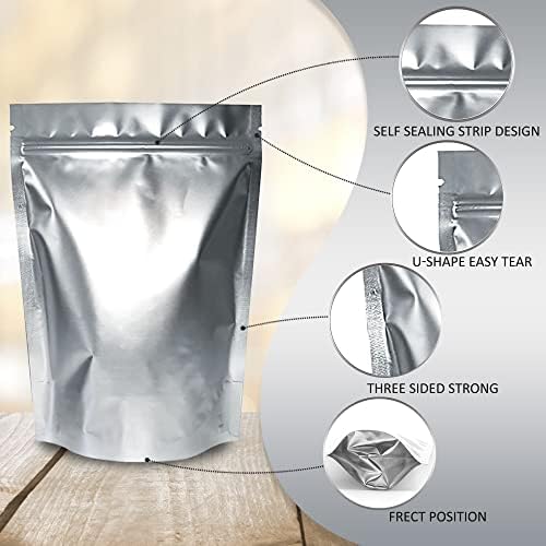 NEWAYLIFE 100 Quart Mylar torbe i 1/2 Pinta Mylar torbe za skladištenje hrane, stand-Up torbe sa patentnim
