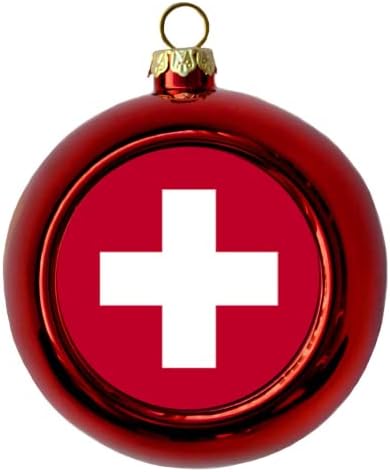 Zastava Švicarske Funny Božić Ball Tree Ornamenti osoba lice crveni Božić Ball Božić Balls Meme