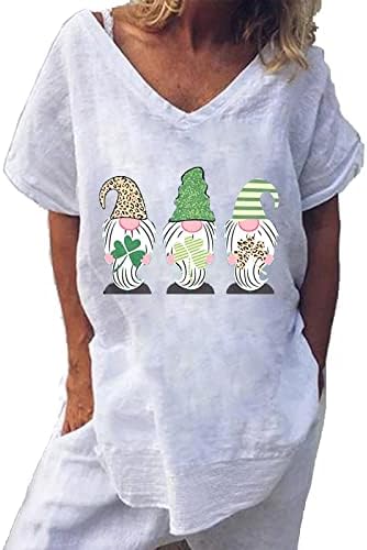 TRI GNOME majice za žene St Patricks Dan majice seksi V-izrez kratkih rukava kratkih rukava