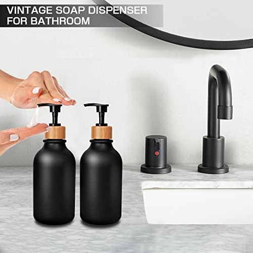 MIERTING Black kupaonica Set 8 kom, mat crna kupaonica Pribor sa kantom za smeće, raspršivač sapuna i nosač