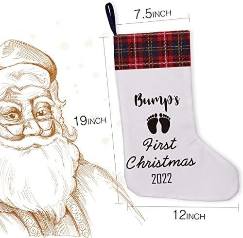 Golsoo Bumps Prvi božićni burlap Božićne čarape Naleti na brodu Red Buffalo Plaid Xmas Shaketing Viseći