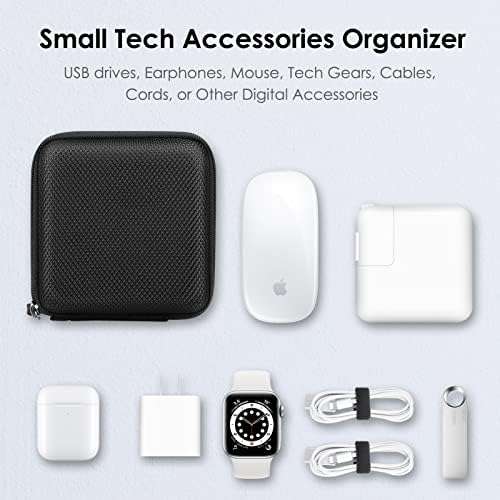 FINPAC Hard Case za MacBook punjač, mala elektronska torba za organizatore za MacBook Adapter za struju, prenosiva torbica za putovanje za laptop dodatnu opremu, Magic Mouse, USB pogone, GoPro, Gadgets-Crna