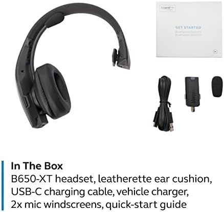 BlueParrott B650-XT Bluetooth mono slušalice sa poništavanjem buke – bežične slušalice za jasne pozive sa aktiviranim poništavanjem buke, proširenim bežičnim dometom i zaštitom od IP54, Crne