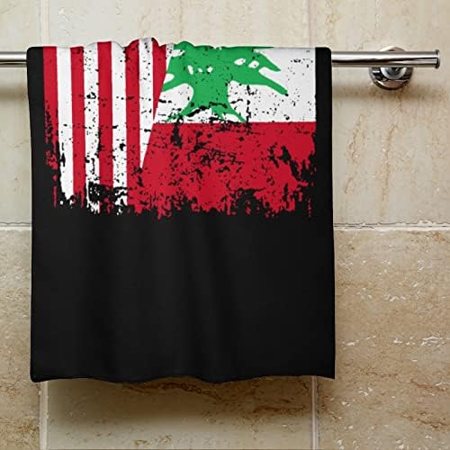 Vintage Libanon USA ručnik za ispiranje zastava 28.7 x13.8 krpe za lice superfine vlakne visoko upijajući