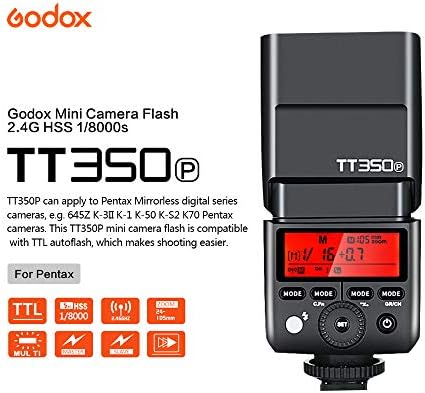 GODOX TT350P TTL Flash Speedlite kompatibilan za Pentax kamere 645Z K-3ii K-1 KP K-50 K-S2 K70