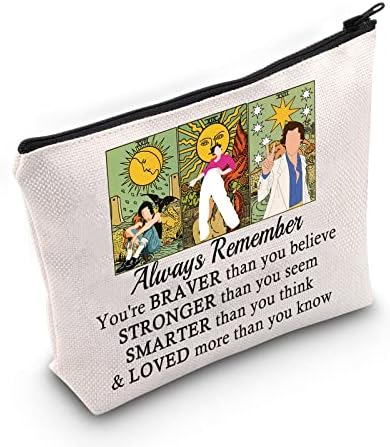 Bwwktop singer Fans torba za šminkanje ljubitelji muzike pokloni hrabriji ste jači pametniji nego što mislite Singer Tarot kartica sa patentnim zatvaračem torba Singer Merchandise