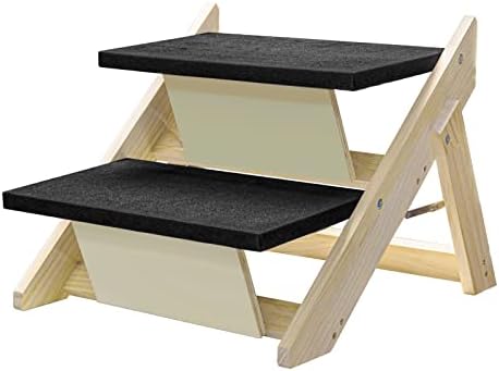 Enigeta Wood Stepenice / PET koraci 2-u-1 Sklopivi drva Stepenice i rampa s neklizajućim jastučićima,