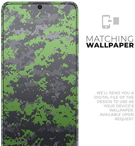 Dizajn Skinz Lime zelene i sive digitalne maskirne zaštitne vinilne naljepnice za omotač Kože kompatibilan sa Samsung Galaxy S20