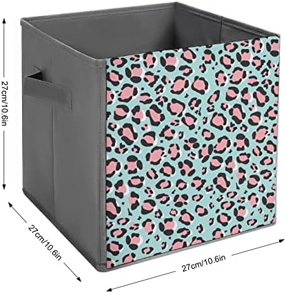 Pink Leopard Skladišti za skladištenje Osnove sklopive kockice za pohranu tkanine Organizator kutije