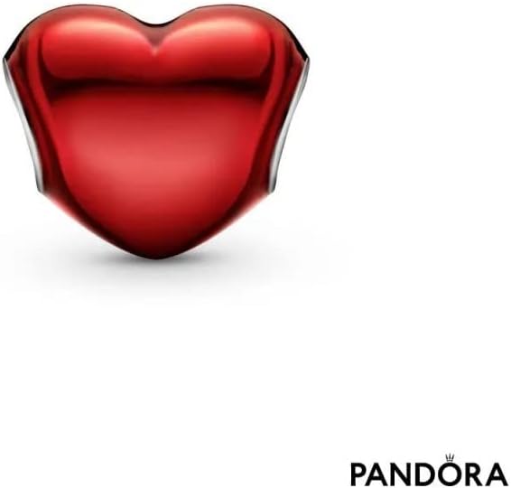PANDORA metalik crveni šarm za srce