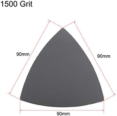 Uxcell trokut Detaljni kukiča i petlja 3-1 / 2 inčni silicijum brušenje karata 1500 grit 12 kom