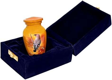 HLC Lijepe ptice Mala zadržava URN QNTY 1 - Mini čuva urnu za ljudski pepeo sa 1 baršunastim kutijama-čuva