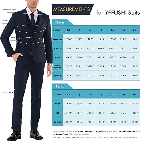 YFFUSHI muško tanko odijelo od 3 komada s jednim dugmetom poslovno vjenčanje matursko odijelo sako Tux prsluk
