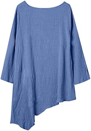 Majice Nokmopo za žene modni ispisani dugi rukav nepravilan i udoban vrh
